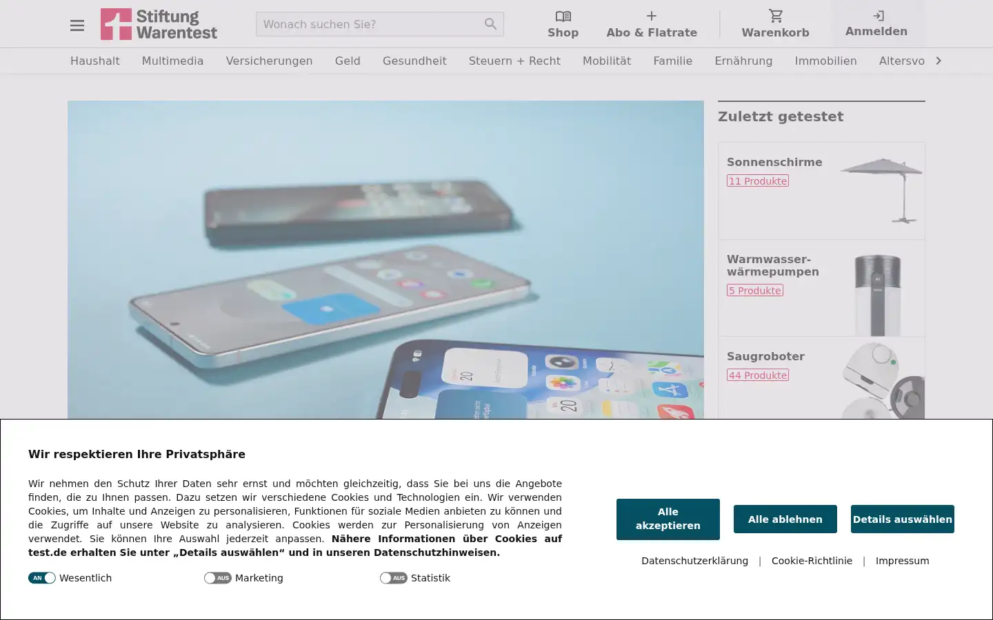 Screenshot of test.de