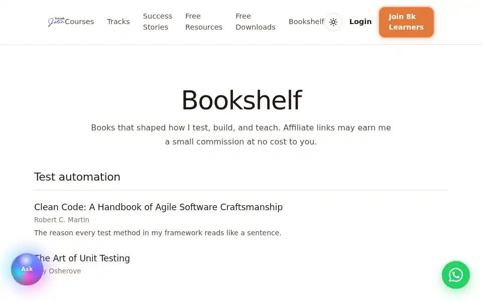 Screenshot of testautomationacademy.in