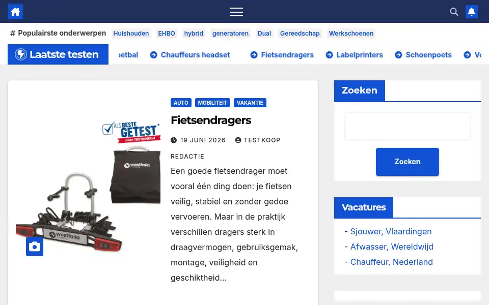 Screenshot of testkoop.nl