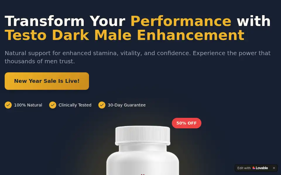 Screenshot of testodarkmale.lovable.app