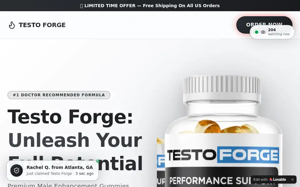 Screenshot of testoforge.lovable.app