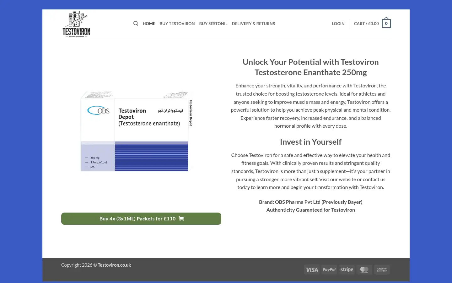 Screenshot of testoviron.co.uk