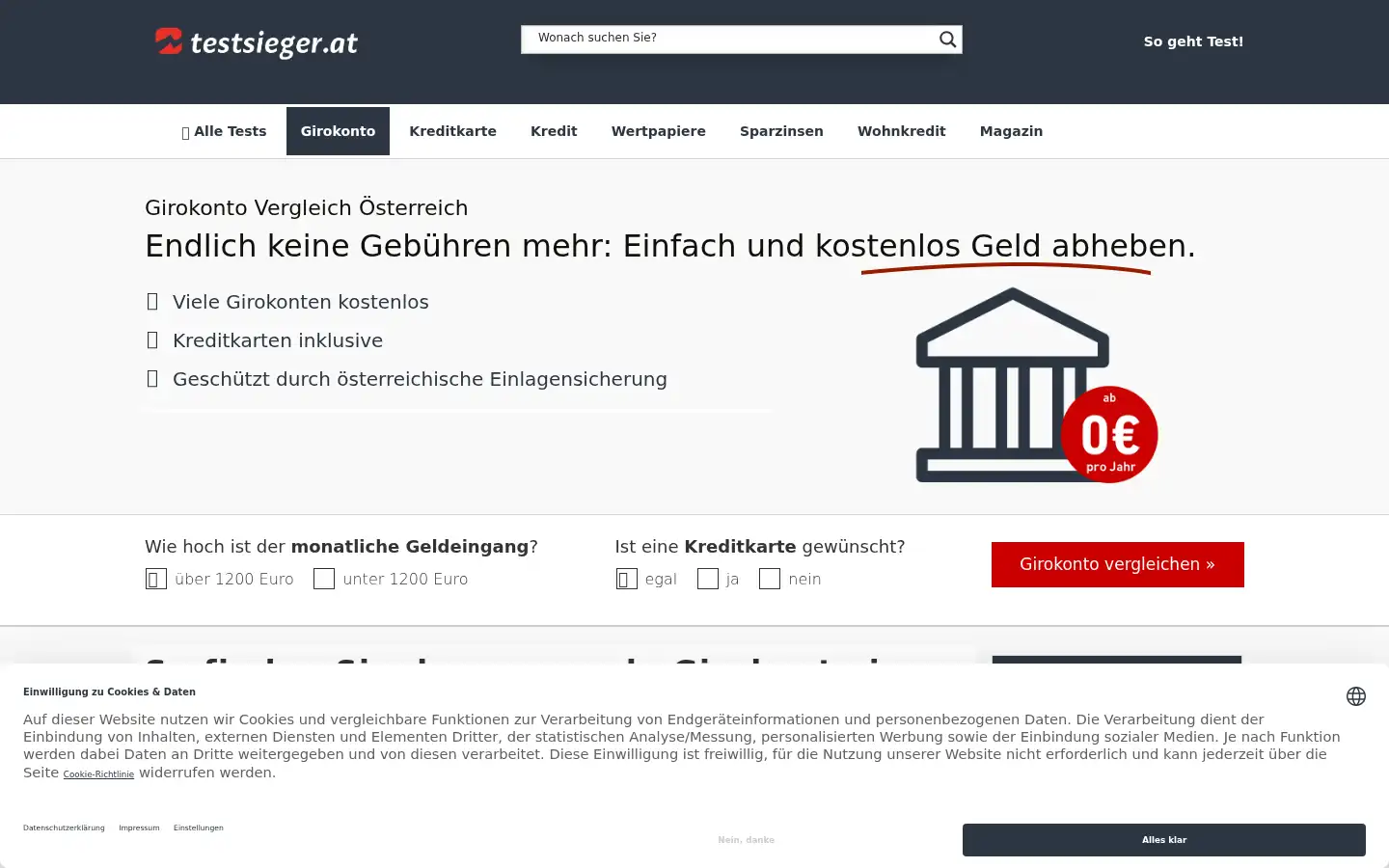 Screenshot of testsieger.at