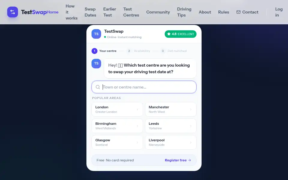 Screenshot of testswap.com