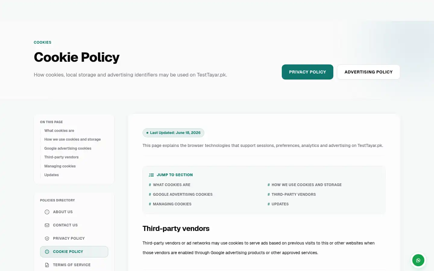 Screenshot of testtayar.pk
