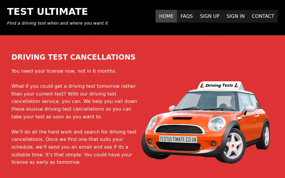Screenshot of testultimate.co.uk