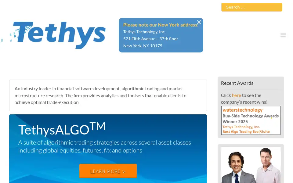 Screenshot of tethystech.com