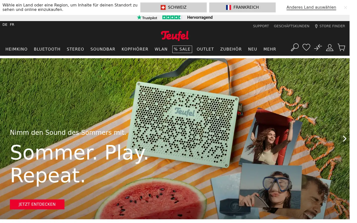 Screenshot of teufel.ch