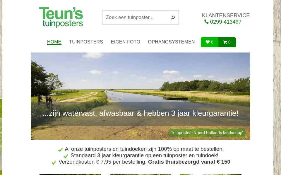 Screenshot of teunstuinposters.nl