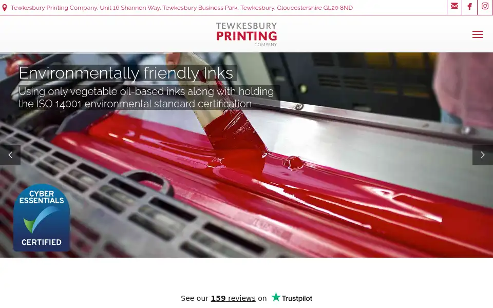 Screenshot of tewkesburyprinting.com
