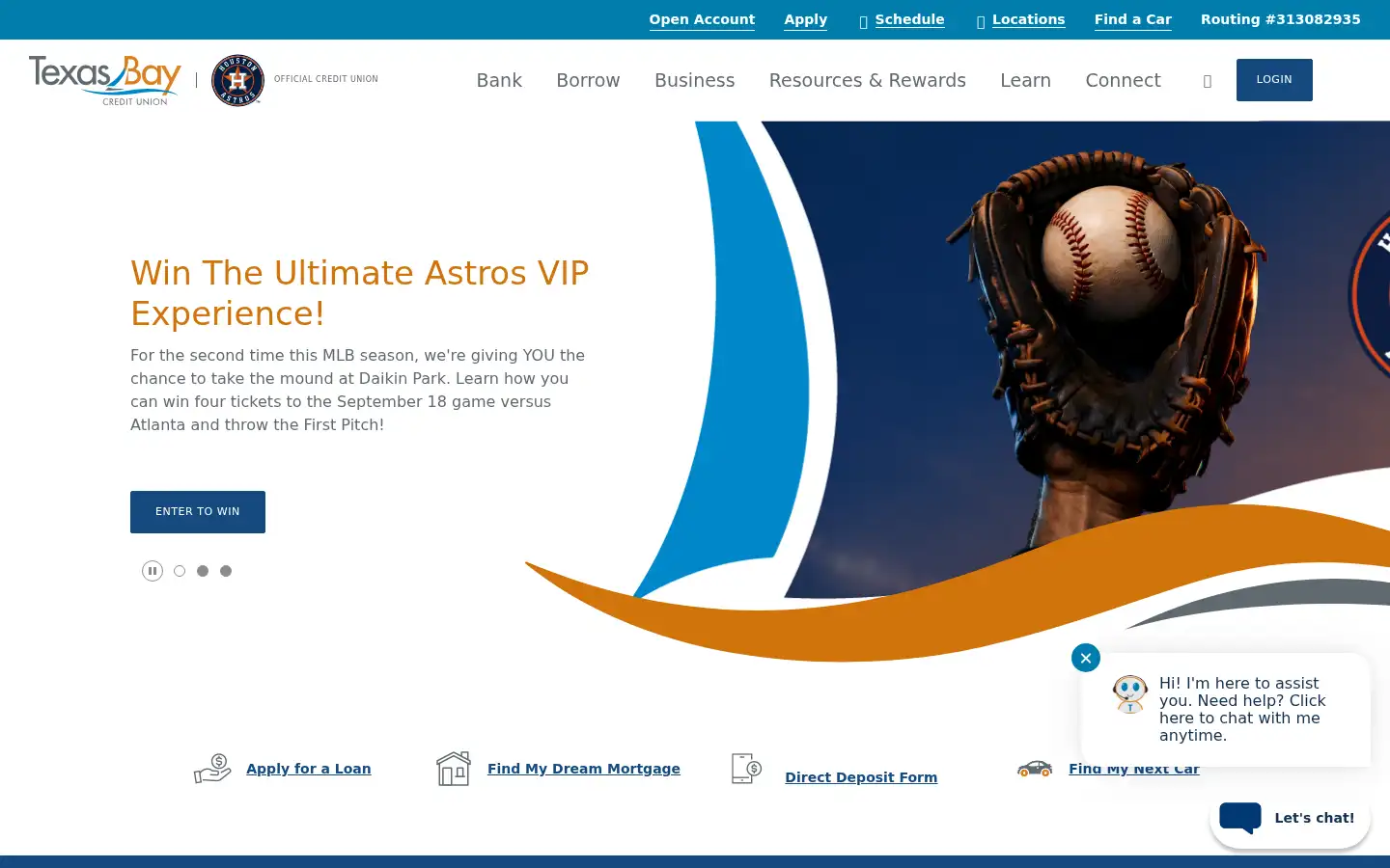 Screenshot of texasbaycu.org