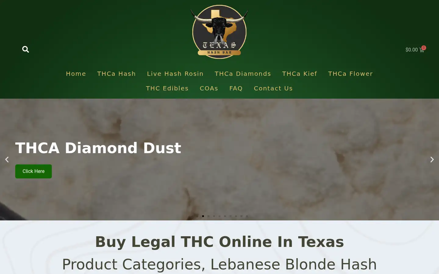 Screenshot of texashashbar.com