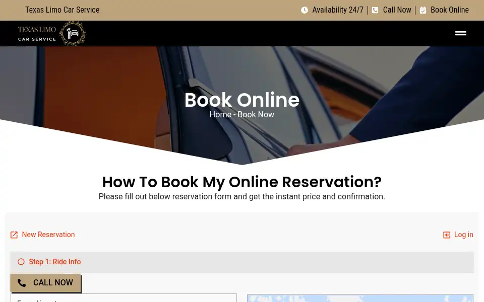 Screenshot of texaslimocarservice.com