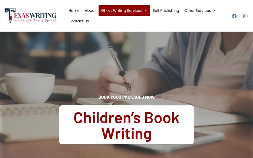 Screenshot of texaswriting.com
