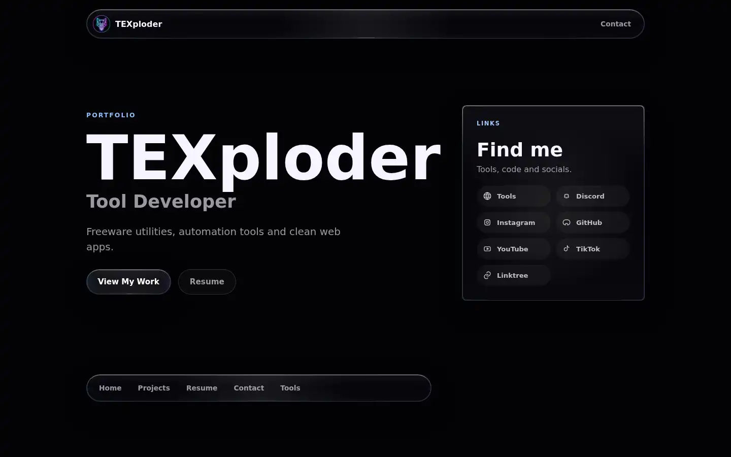 Screenshot of texploder.com