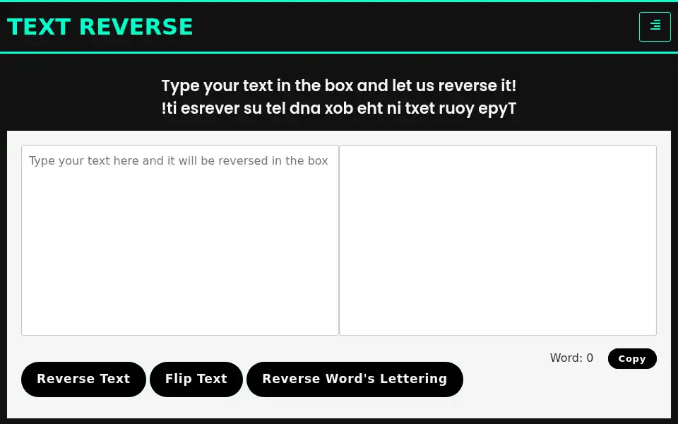 Screenshot of textreverse.net