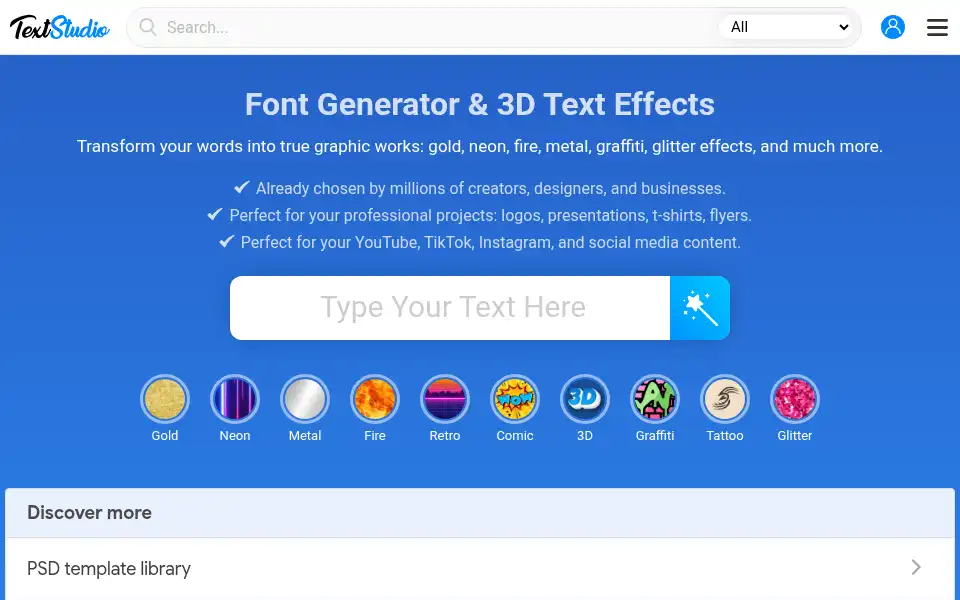 Screenshot of textstudio.com