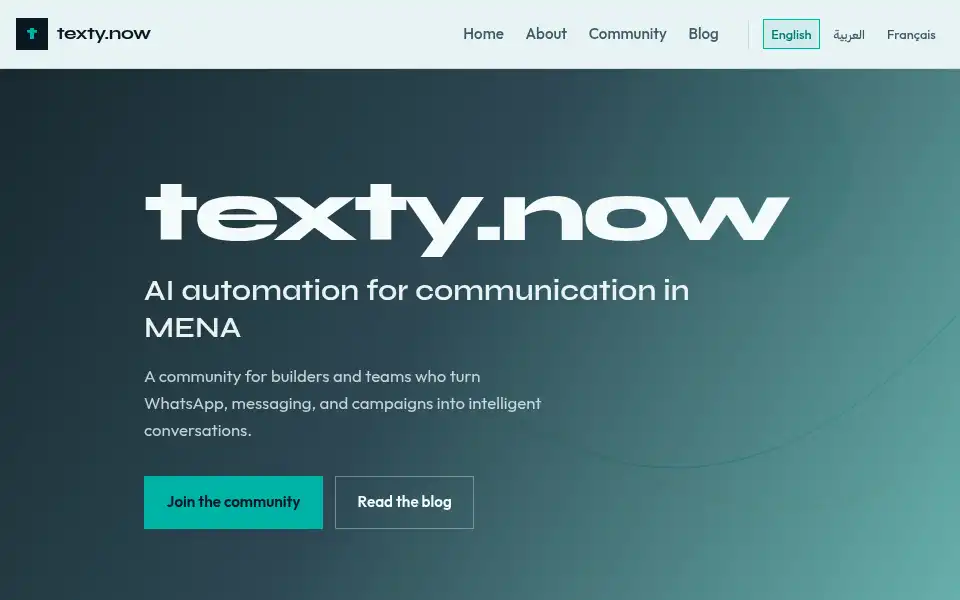 Screenshot of texty.now