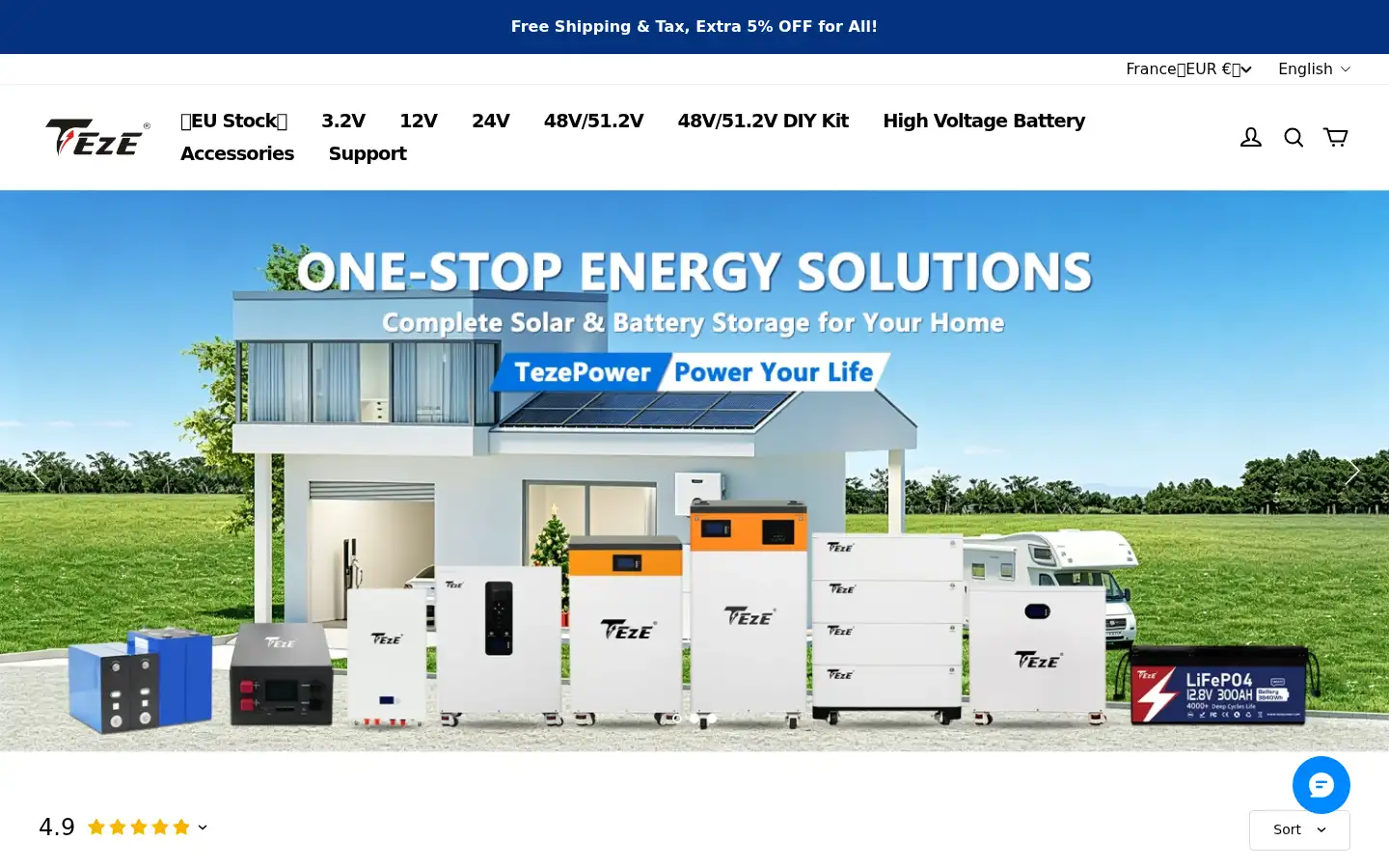Screenshot of tezepower.com