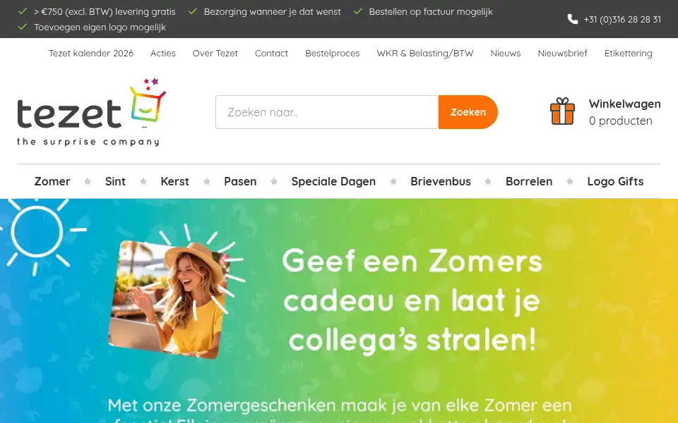 Screenshot of tezet.nl