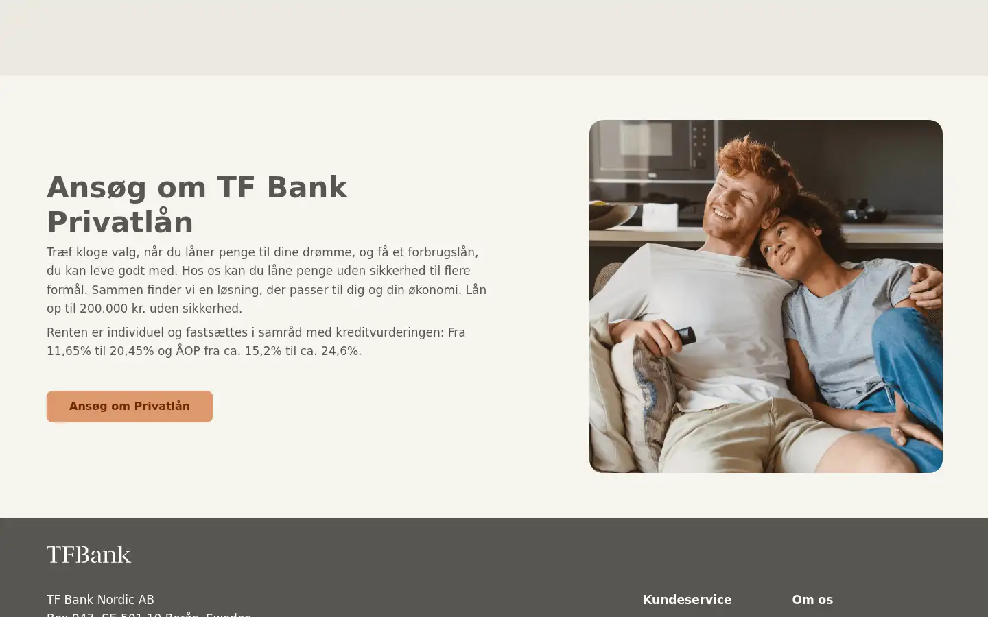 Screenshot of tfbank.dk