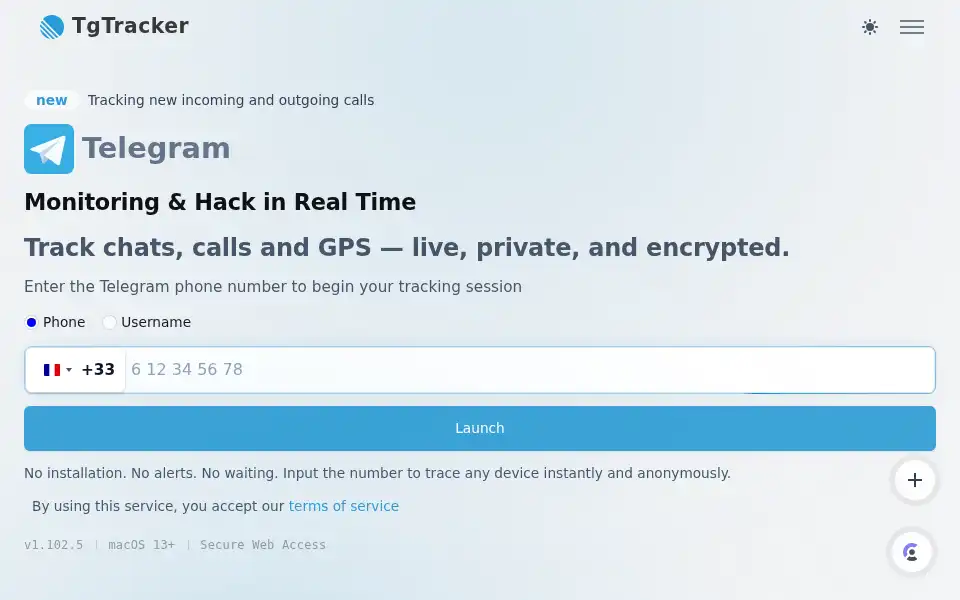 Screenshot of tgtracker.com