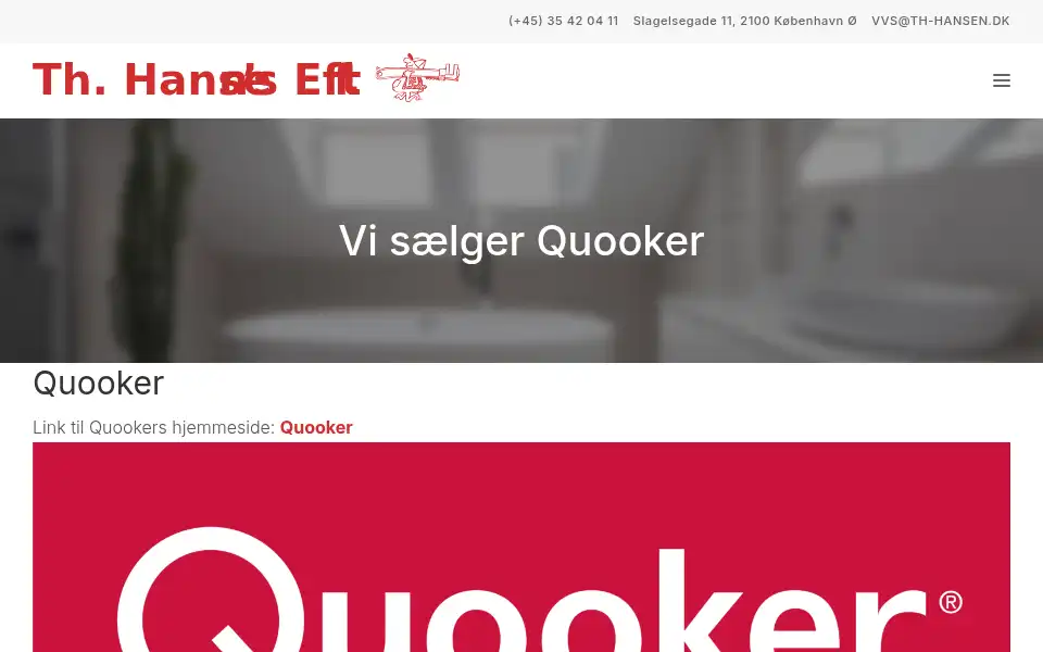 Screenshot of th-hansen.dk