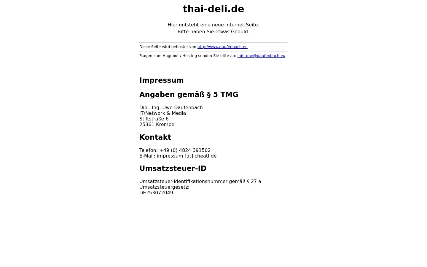 Screenshot of thai-deli.de
