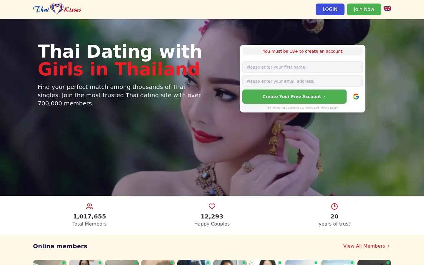 Screenshot of thaikisses.com