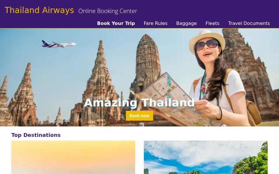 Screenshot of thailandairways.org