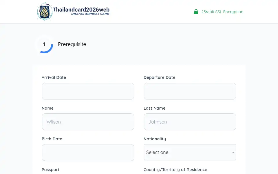 Screenshot of thailandcard2026web.com