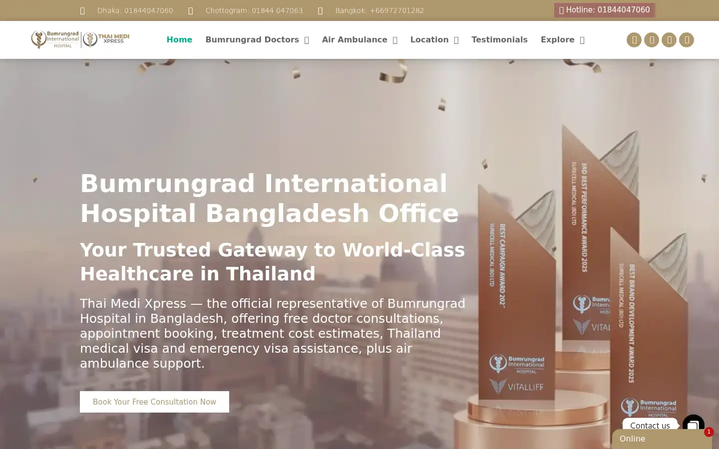 Screenshot of thaimedixpress.com