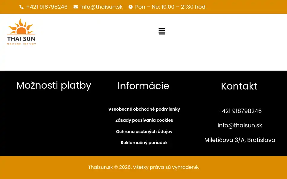 Screenshot of thaisun.sk