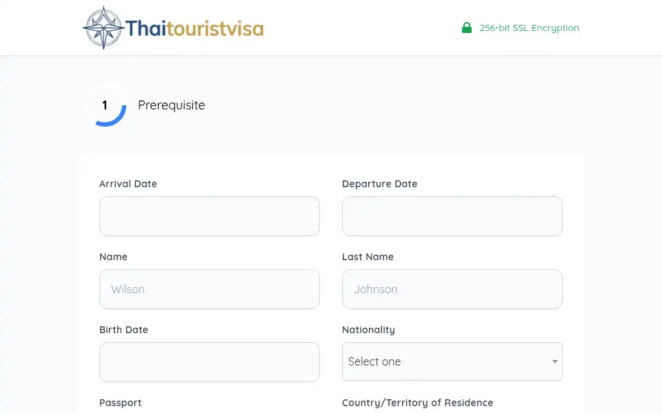 Screenshot of thaitouristvisa.com