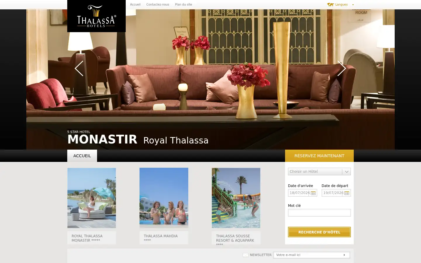 Screenshot of thalassa-hotels.com
