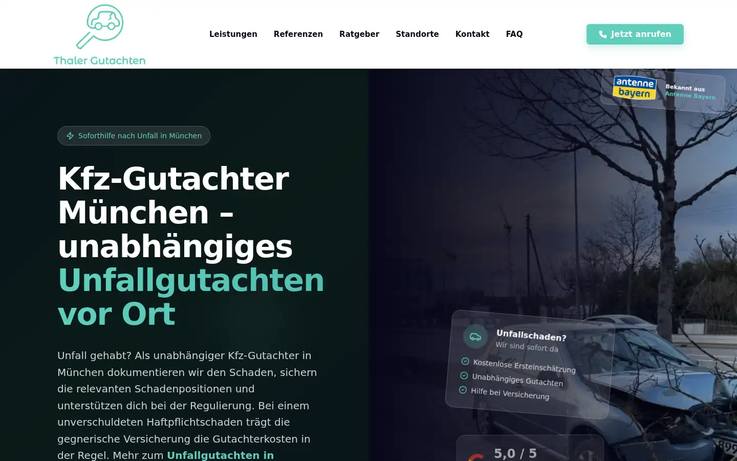 Screenshot of thalergutachten.de