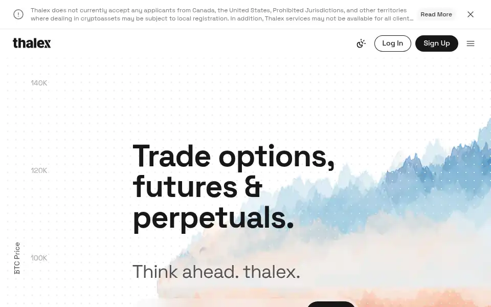 Screenshot of thalex.com