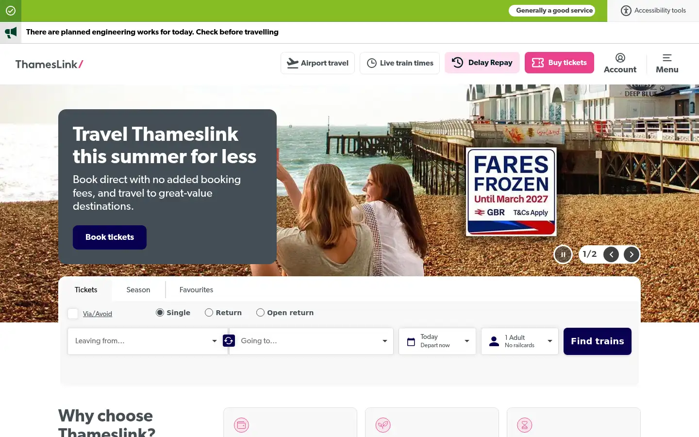 Screenshot of thameslinkrailway.com