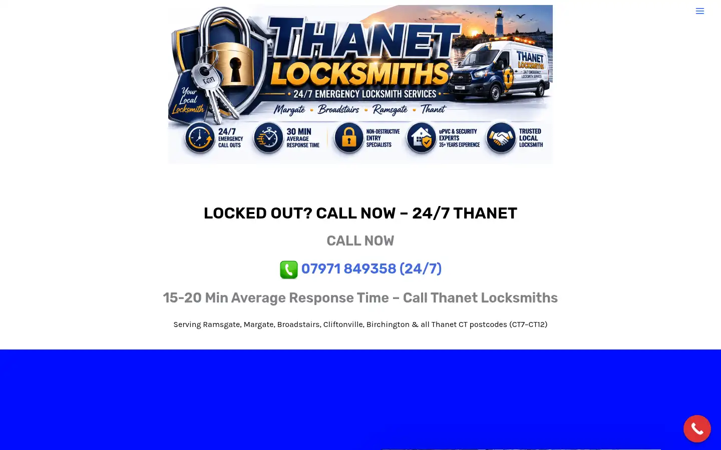 Screenshot of thanetlocksmiths.co.uk