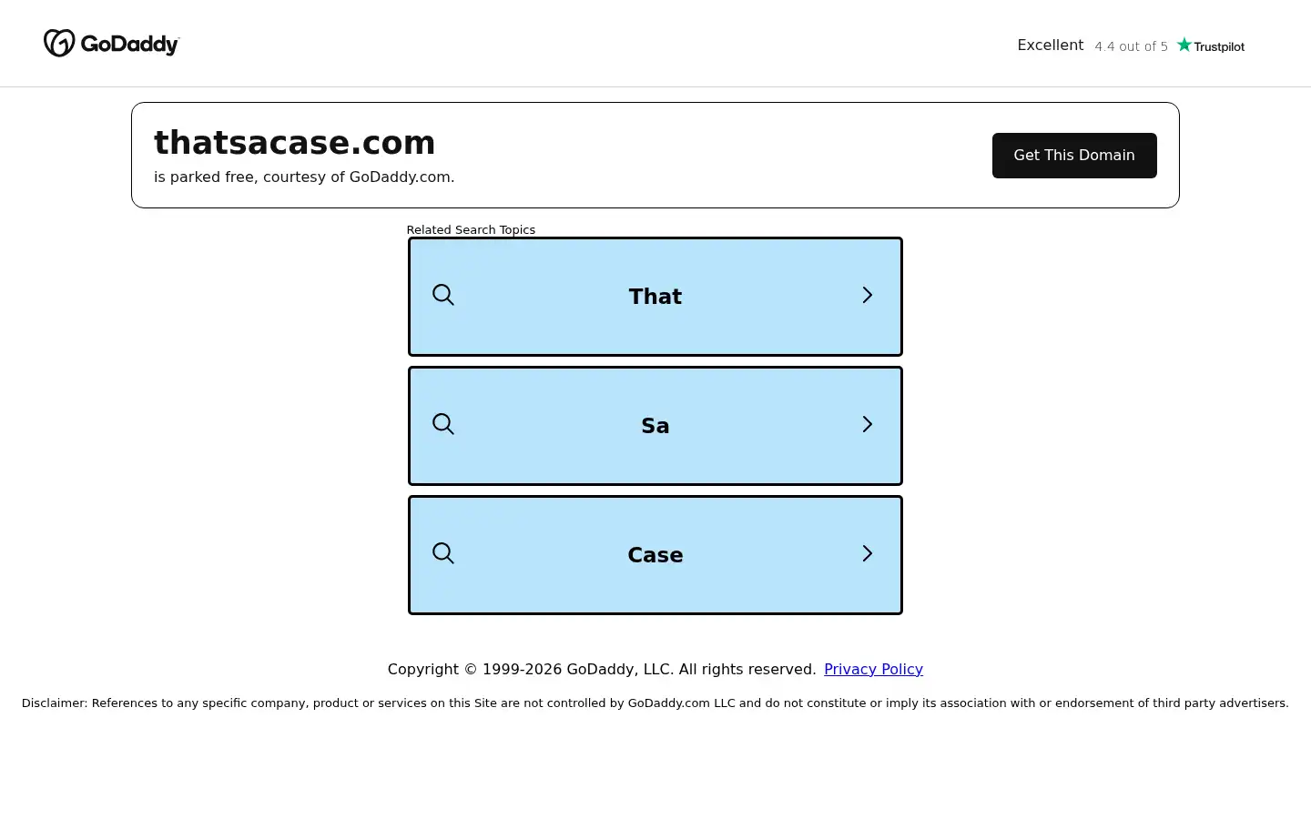 Screenshot of thatsacase.com