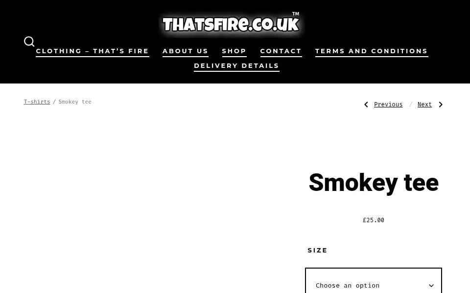 Screenshot of thatsfire.co.uk