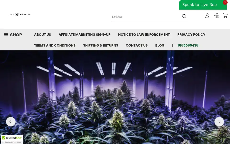 Screenshot of thcahempire.com
