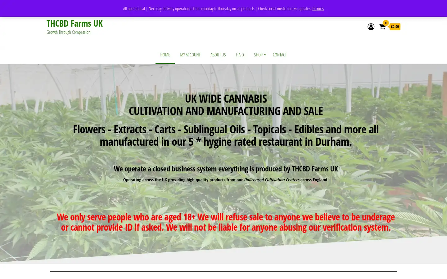 Screenshot of thcbdfarms.uk
