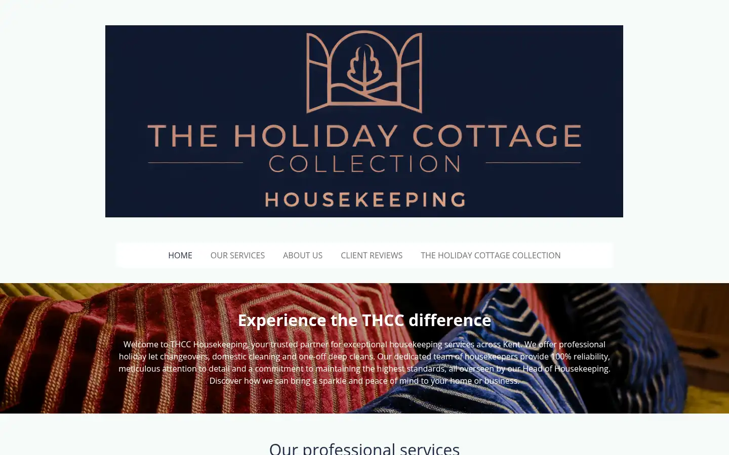 Screenshot of thcchousekeeping.co.uk