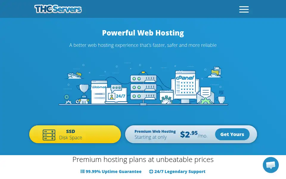Screenshot of thcservers.com
