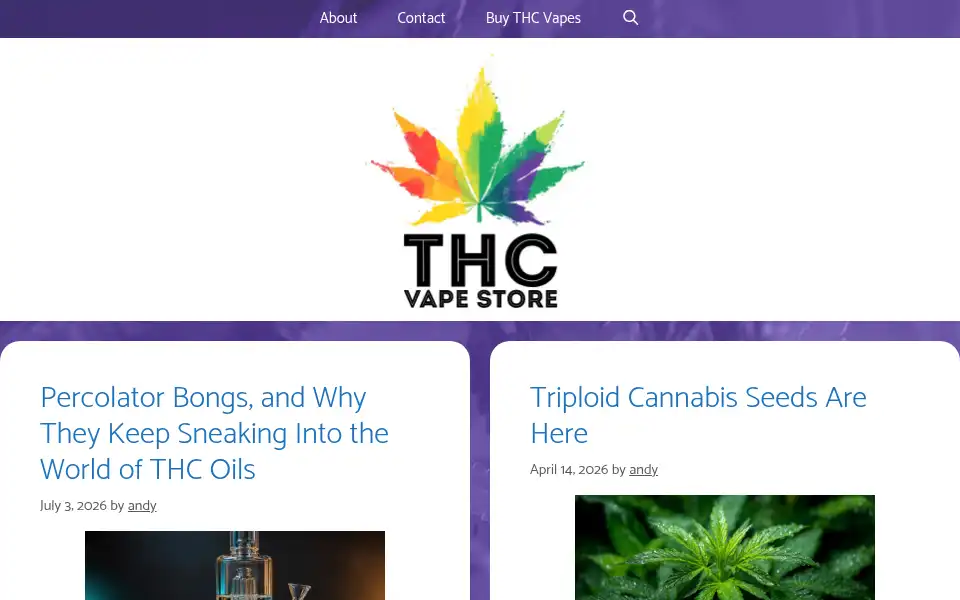 Screenshot of thcvapestore.com