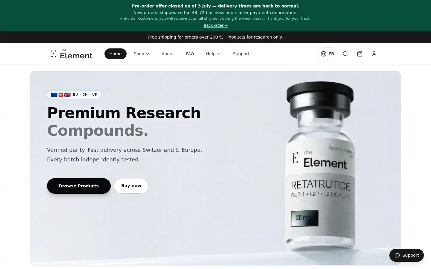 Screenshot of the-element-research.com