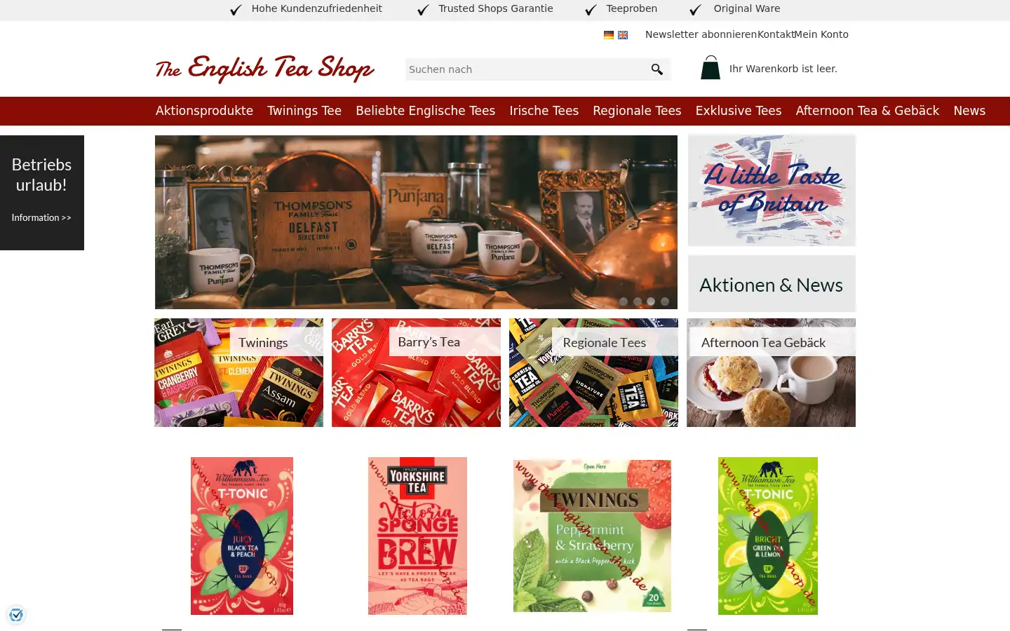 Screenshot of the-english-tea-shop.de