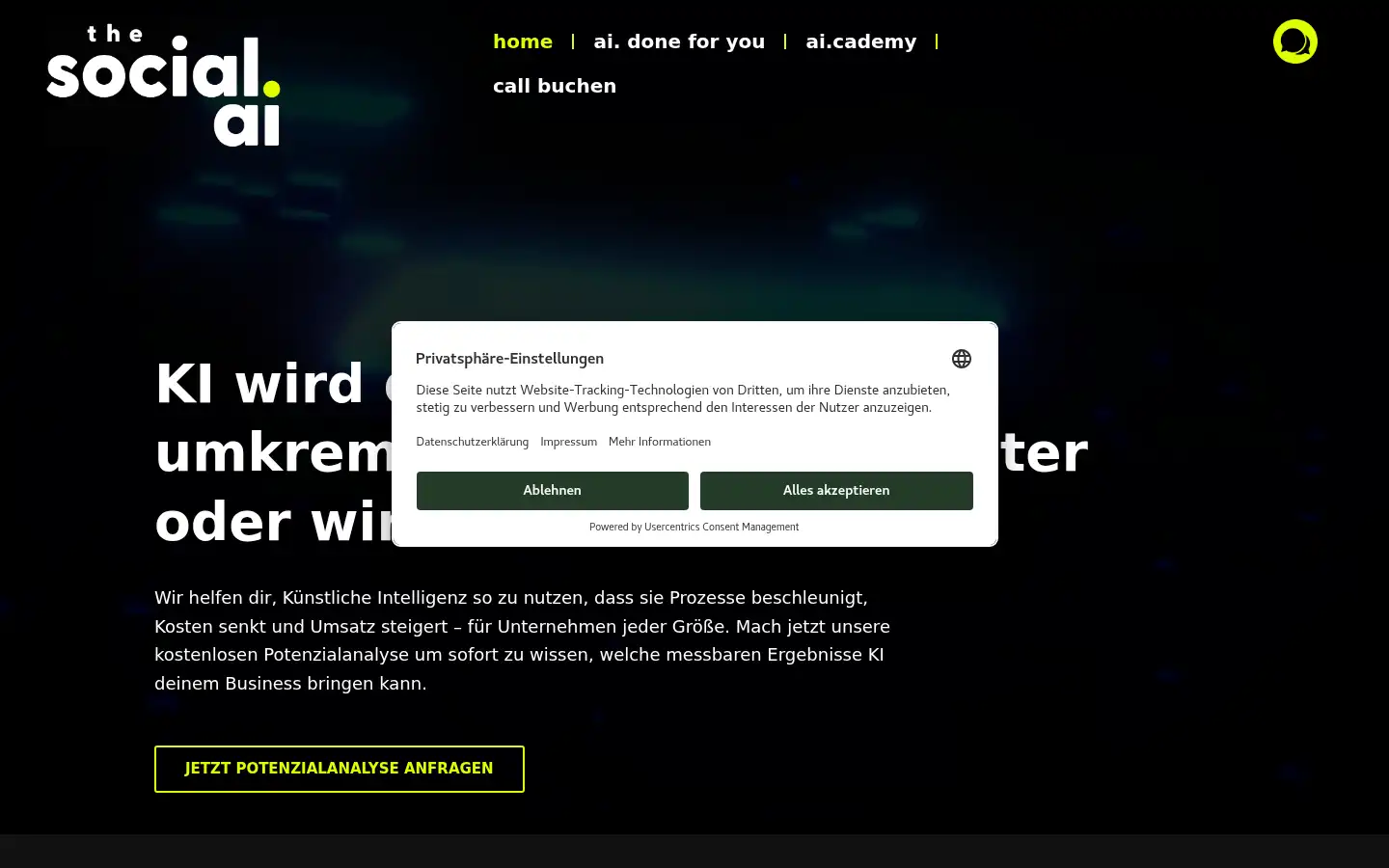 Screenshot of the-social.ai