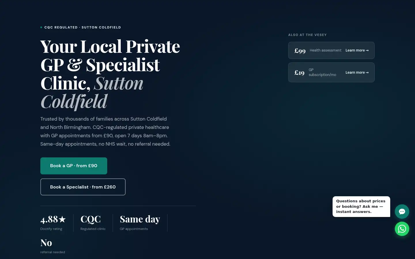 Screenshot of the-vesey.co.uk